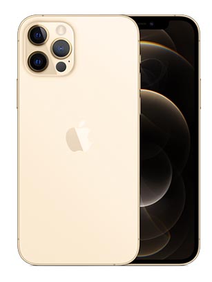 Front and back of iPhone 12 Pro in gold colourway