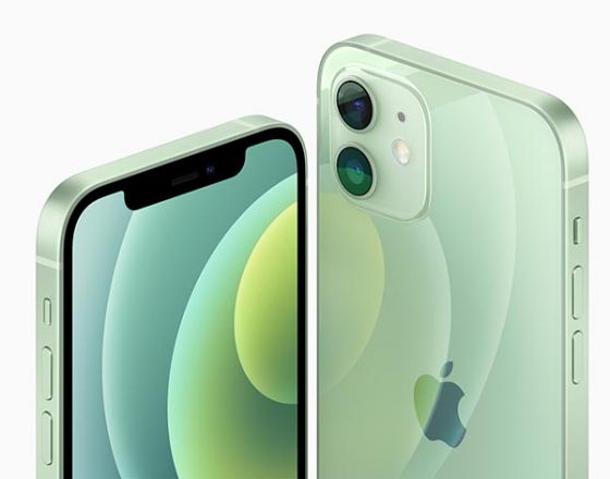 Front and back of iPhone 12 in green colourway