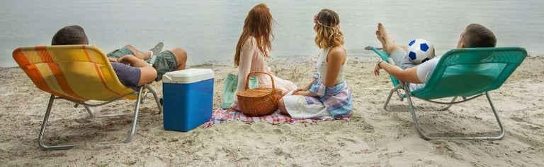 People at beach having picnic