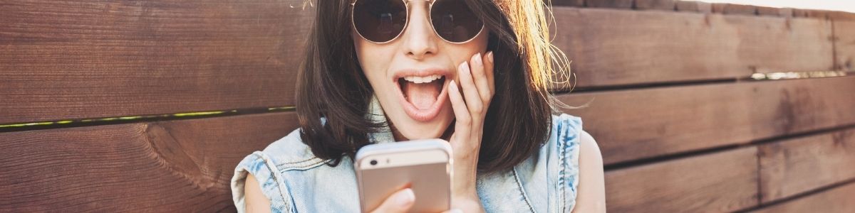 A woman with a smartphone