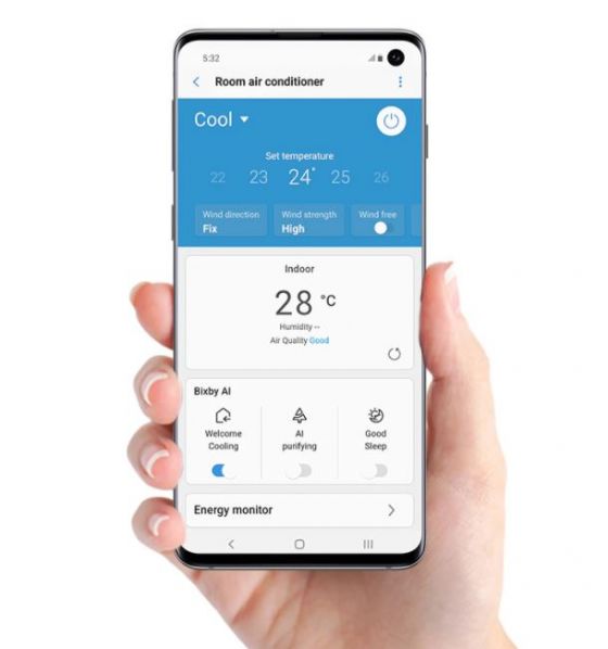 Samsung wind free air con wi-fi embed 