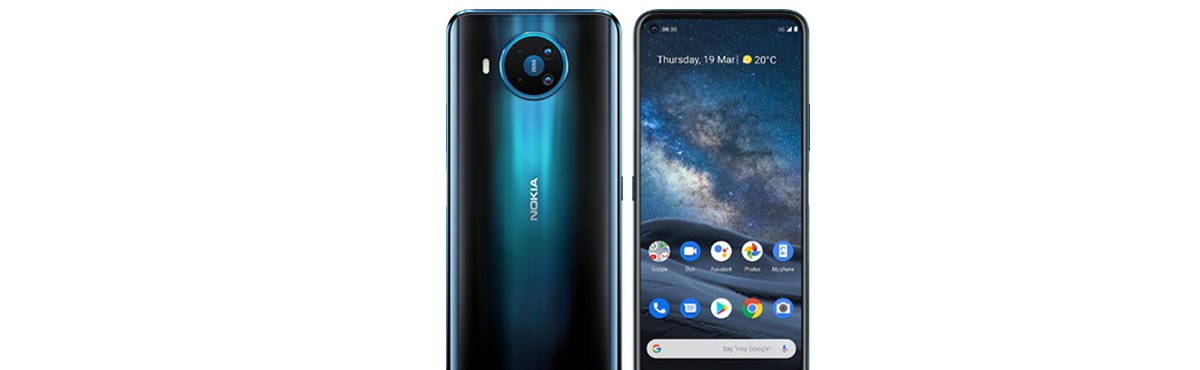 Front and back of Nokia 8.3 5G phone