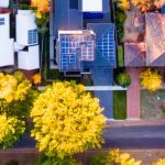 aerial houses solar panels