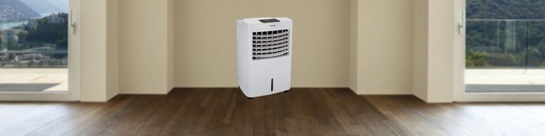 evaporative cooler in room