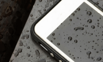 Phone covered in water