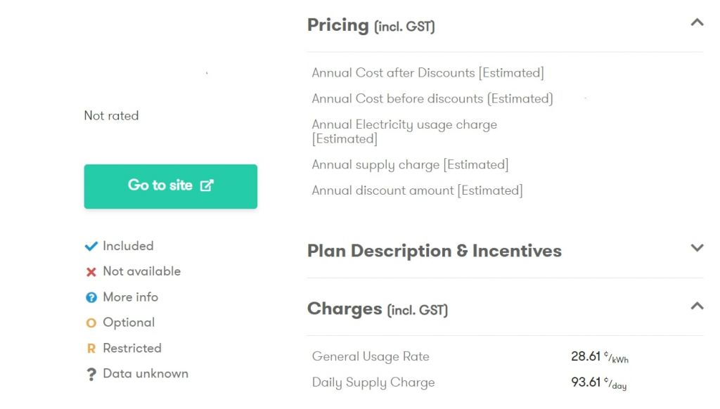 electricity plan information canstar