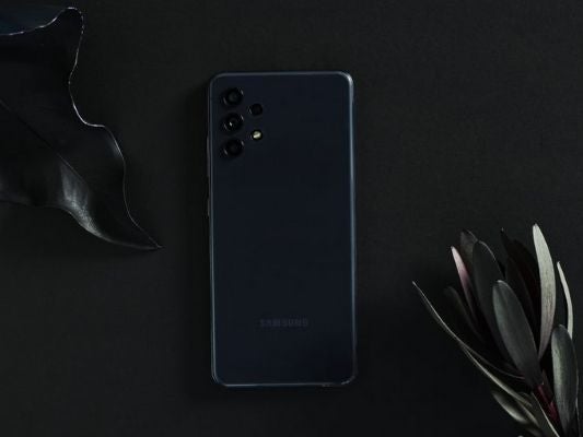 The Samsung Galaxy A32 in black