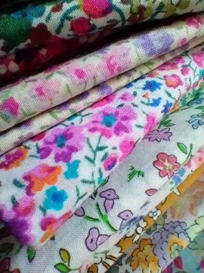 Closeup macro photo of floral fabrics