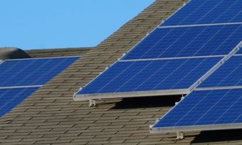 Solar panels on residentials house roof