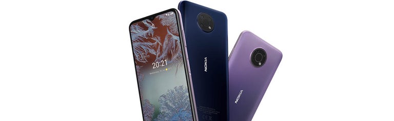 Nokia G10 phones in dusk and night colours