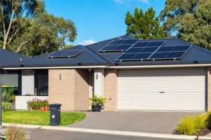 Solar panels on roof