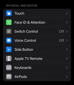 Physical & Motor Accessibility iPhone