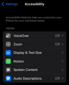 Vision Accessibility iPhone
