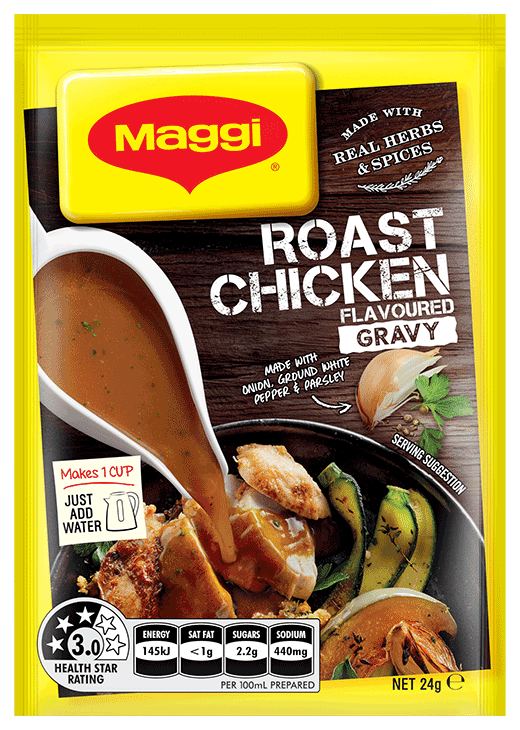 Maggi powdered gravy and stock compared