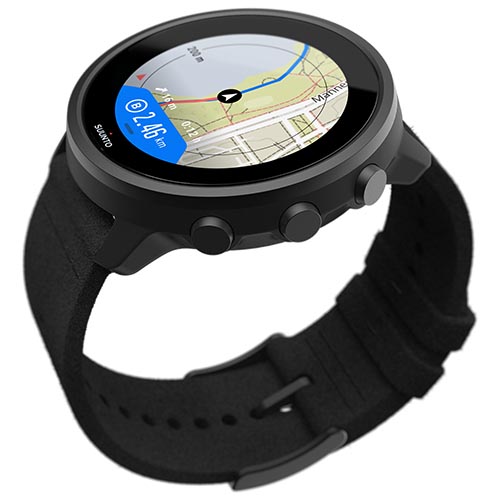 Suunto 7 Titanium watch in black showing map