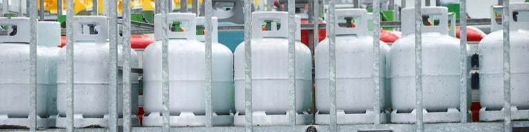 LPG cylinders in cage
