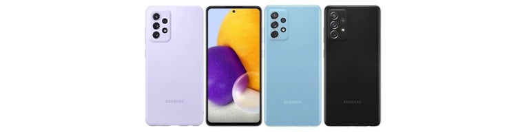 Several pictures of the Samsung Galaxy A72