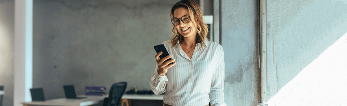 Business woman using mobile phone