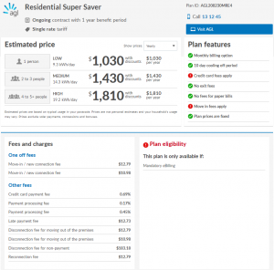 AGL Super Saver Fact Sheet