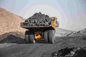 Coal on the back of a truck at coal mine