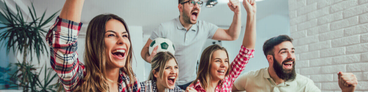 Group of people watching sports