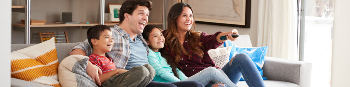 Family watching TV