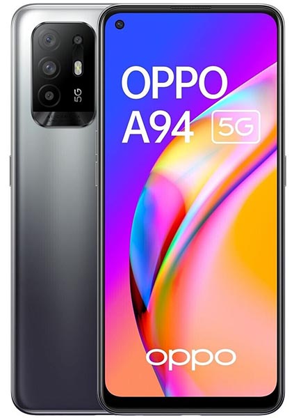 Front and back of OPPO A94 5G phone