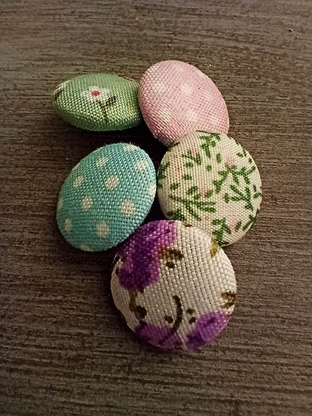 Closeup of fabric buttons