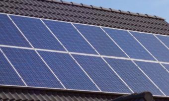 Solar panels on a rooftop