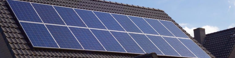 Solar panels on a rooftop