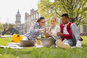 Students in park