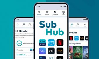 Smartphones showing Optus SubHub app