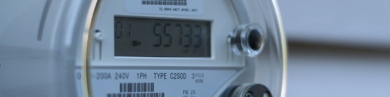 Smart meter on the outside of a house
