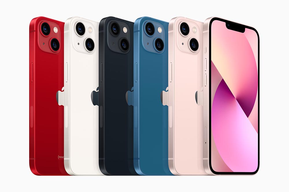 iPhone 13 series in various colours