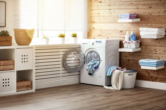Washing machine in laundry