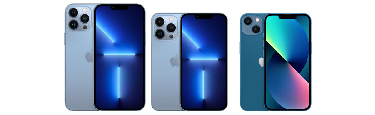 iPhone 13, iPhone 13 Pro in blue