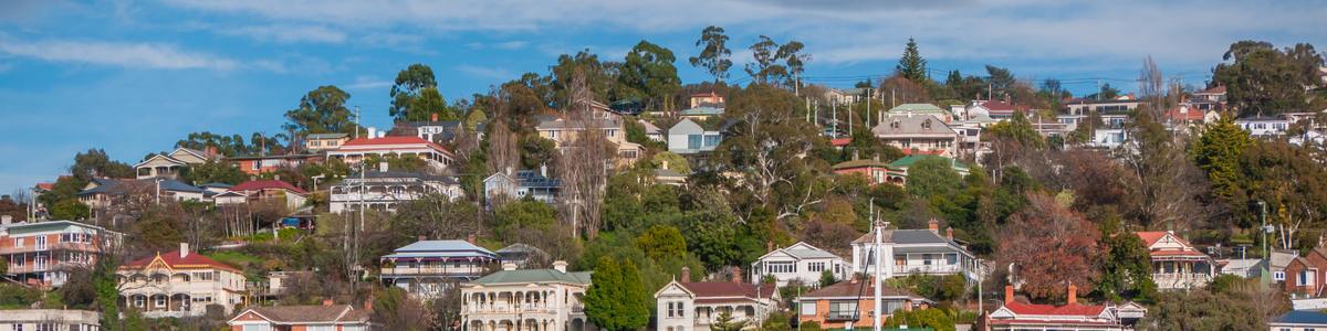 Launceston in Tasmania view of houses