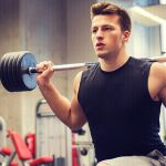 Man working out in gym