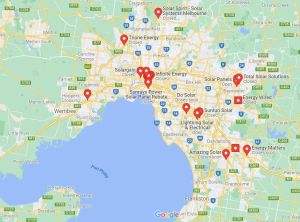 Map of the solar installers available in greater Melbourne area