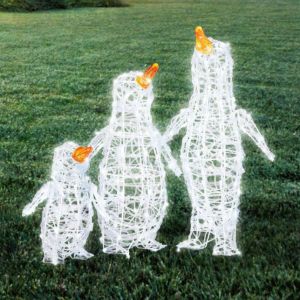 Solar LED Penguin Family Lights
