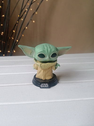 Figurine of Grogu from The Mandalorian show