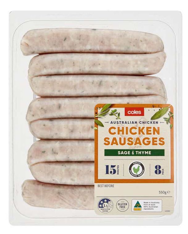 Coles chicken sausages review