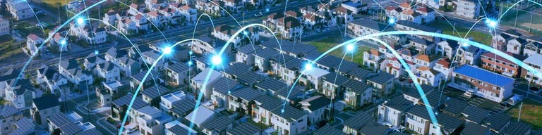 Houses connected to virtual power plant