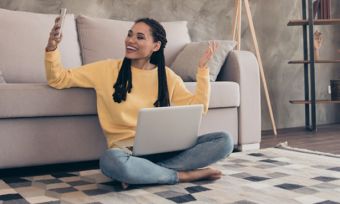 Young woman using laptop