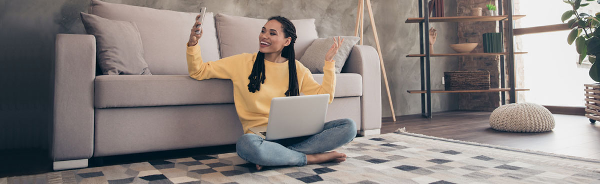 Young woman using laptop