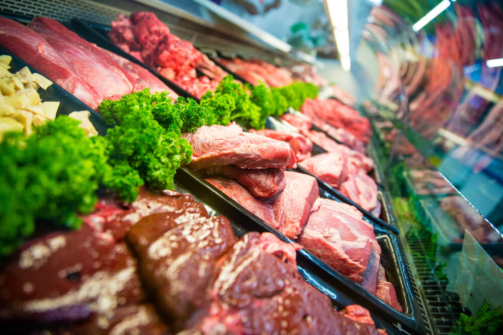 Butcher shop window 