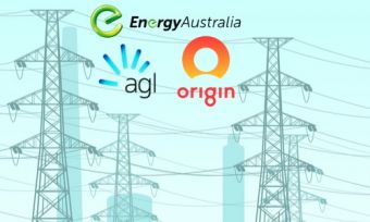 Energy company logos on electricity wire background