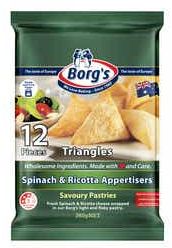 Borg's frozen party food compared
