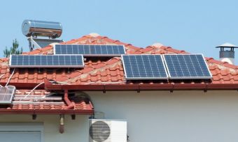 House with solar panels on the roof