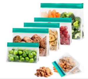 Reusable Stand-Up Ziplock Leakproof Snack Bags